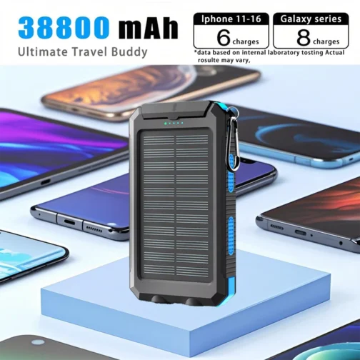 Waterproof Outdoor Solar Power Bank 38800mAh