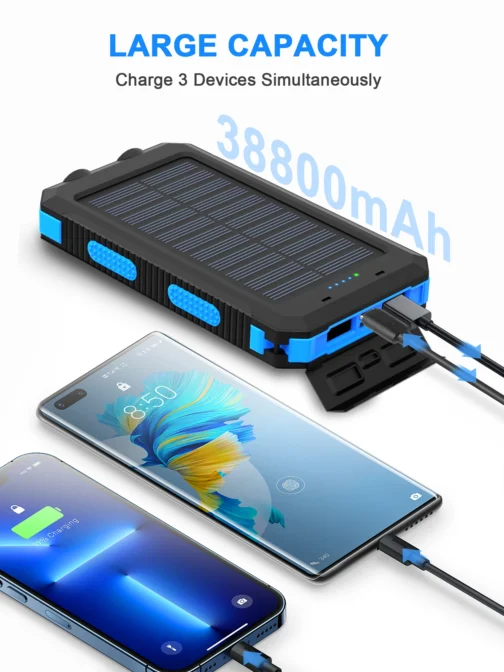 Waterproof Outdoor Solar Power Bank 38800mAh - Image 2