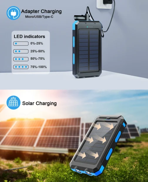 Waterproof Outdoor Solar Power Bank 38800mAh - Image 3