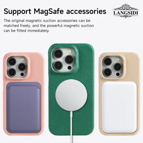 Luxury Leather Magnetic Phone Back Case - Image 5