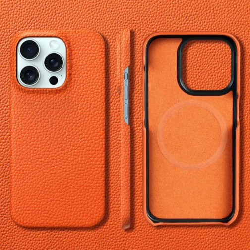 Luxury Leather Magnetic Phone Back Case
